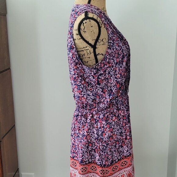 Gap Purple Flowered Sleeveless lined Dress Medium - Picture 2 of 12